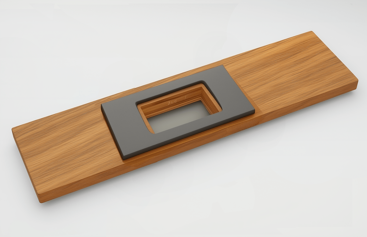 Smoothline flush wall plate for wood, with template
