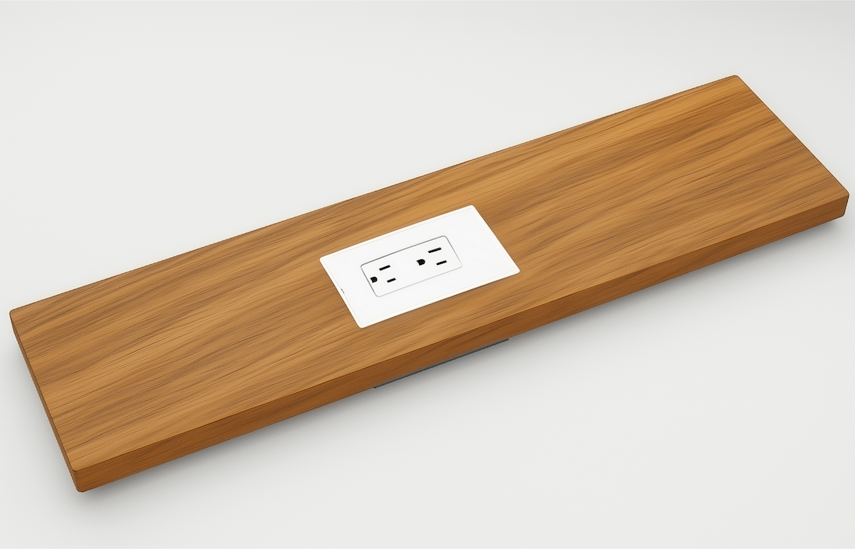 Smoothline flush wall plate for wood